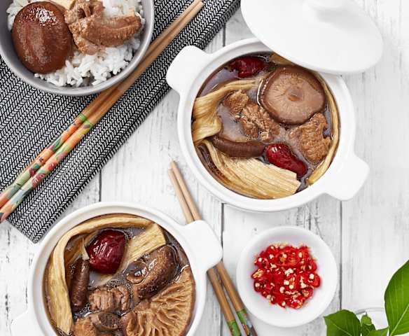 Pork Rib Soup With Dried Shiitake Mushroom And Bean Curd