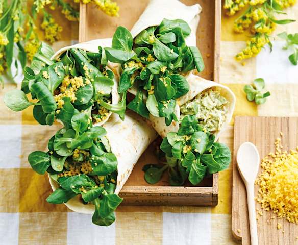 Wraps de frango e abacate