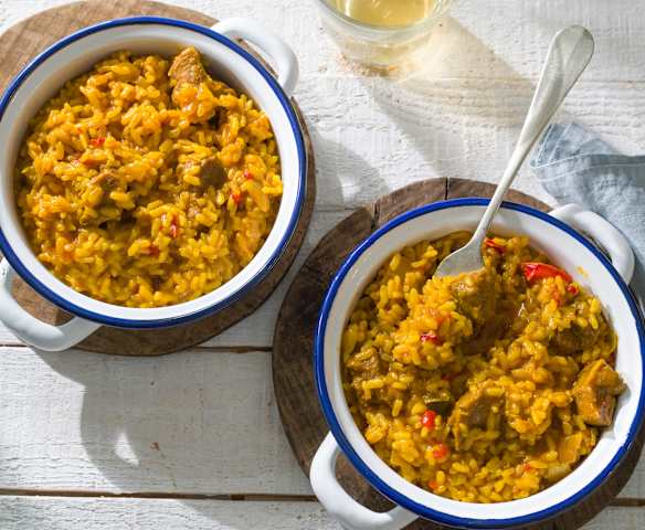 Reistopf mit Schweinefleisch