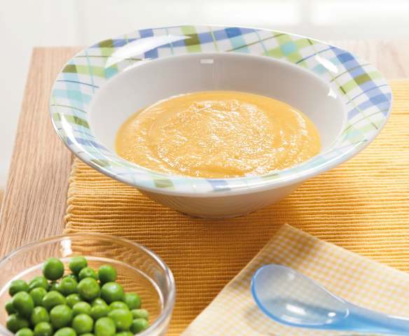 Crema di verdure e piselli con vitello multiporzione (7-9 mesi)