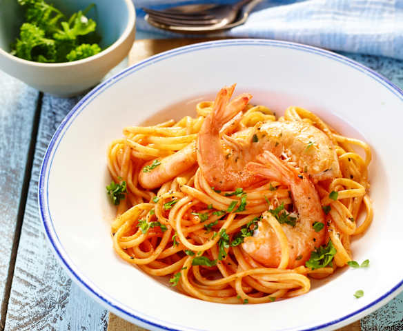 Linguine mit Garnelen