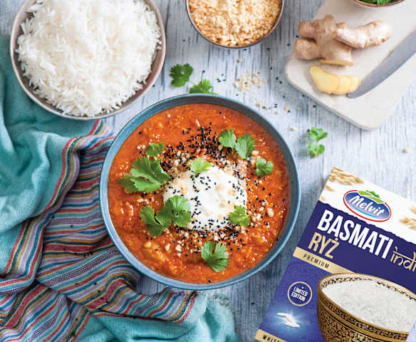 Soczewica garam masala z ryżem basmati