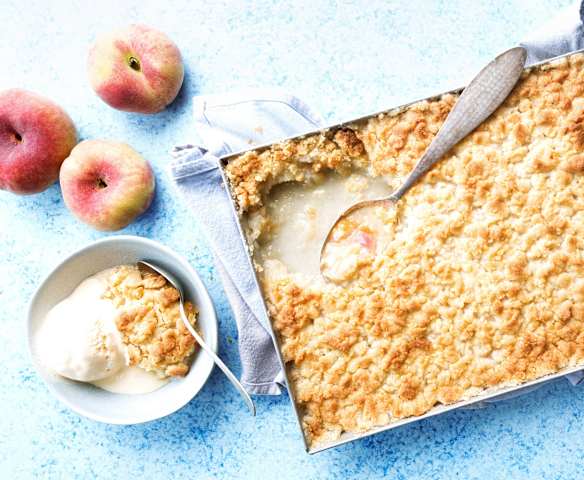 Crumble de paraguayas