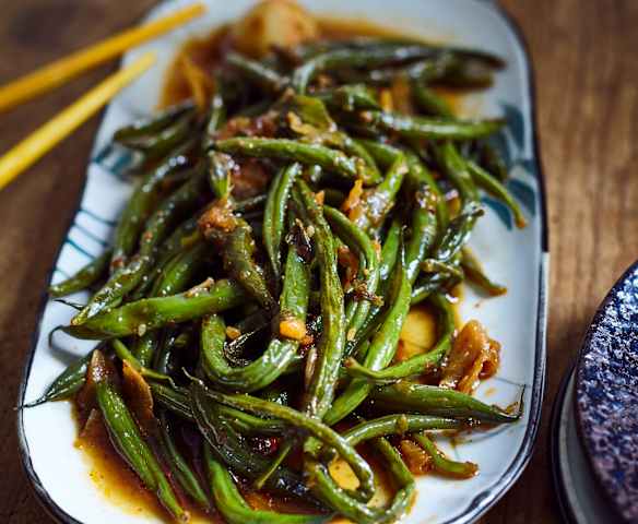 Haricots verts à l'ail et au gingembre