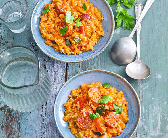 Riz à l'espagnole  au chorizo et poivrons