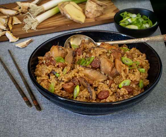 Chicken and Chinese sausage rice Chicken and Chinese sausage rice