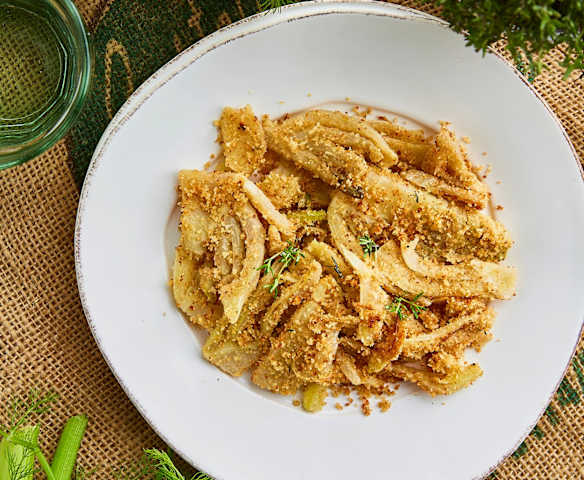 Contorno di finocchi con panure al timo