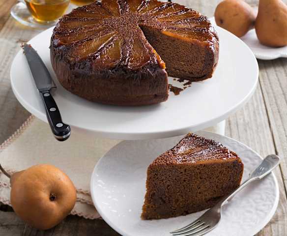 Double ginger and pear cake