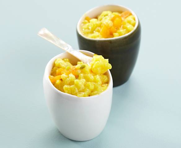 Risotto safrané à la pêche