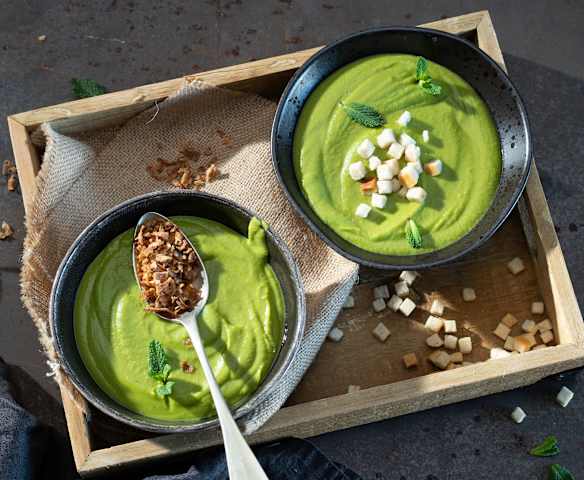 Crema de guisantes a la menta