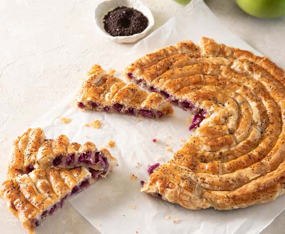 Espiral de lombarda y manzana