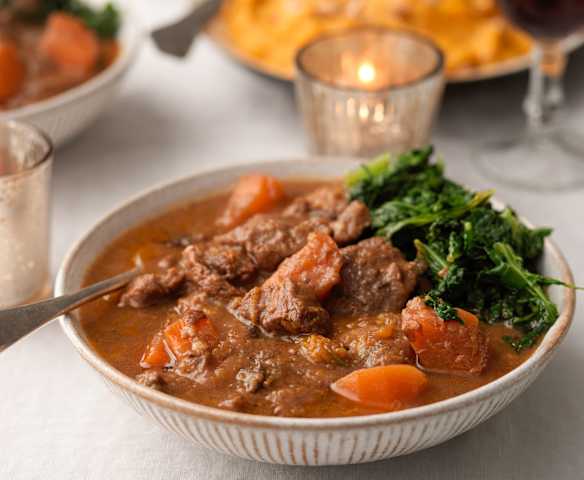 Venison Stew with Root Vegetables and Prunes