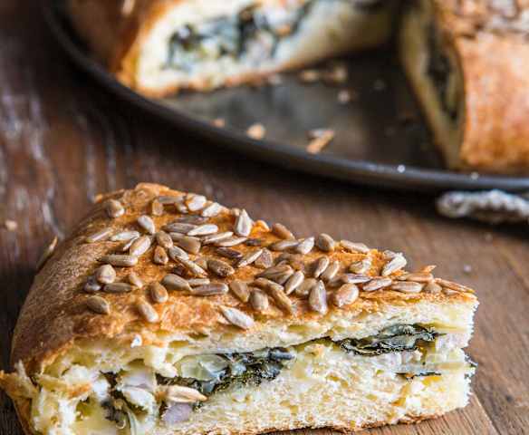 Stuffed Brioche with Pork, Swiss Chard, Fennel and Cheese