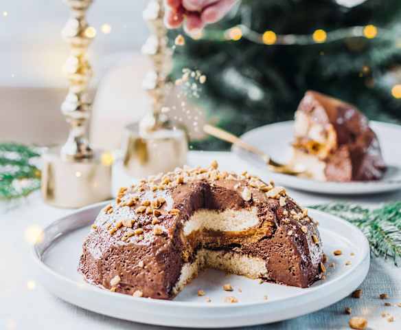 Entremets chocolat-cacahuète