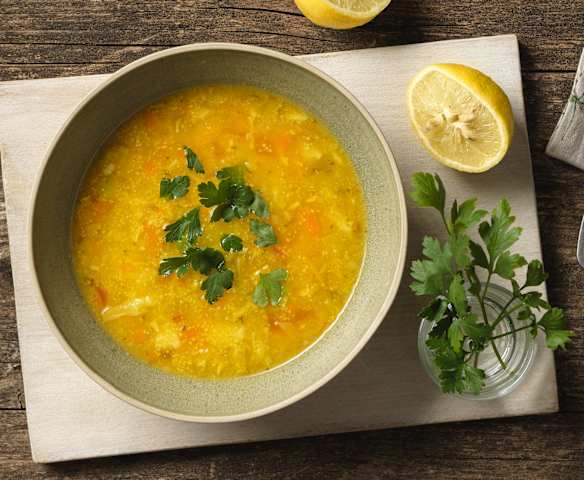 Gebundene Gemüsesuppe mit Polenta