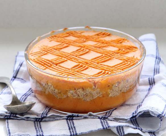 Pastel de pollo y batata extra dulce