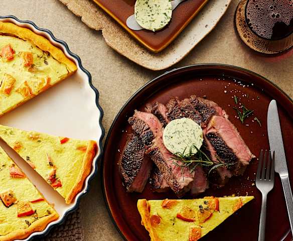 Entrecôte mit Süßkartoffel-Tarte
