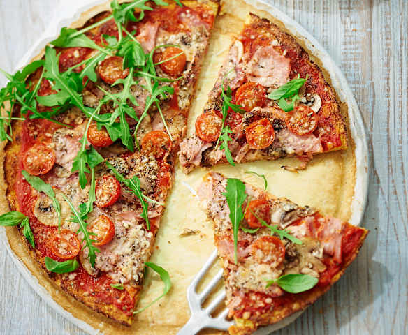 Pizza italienne, pâte au chou-fleur