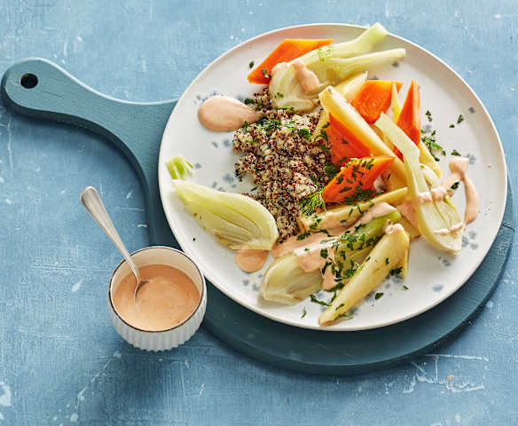 Gedämpftes Gemüse mit Quinoa