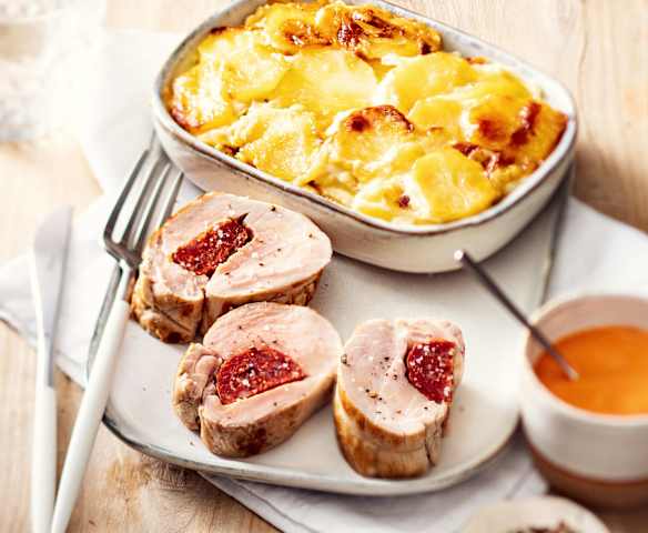 Filet mignon au chorizo et gratin dauphinois