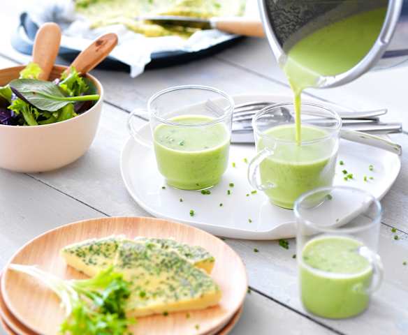 Omelette et velouté à la ciboulette