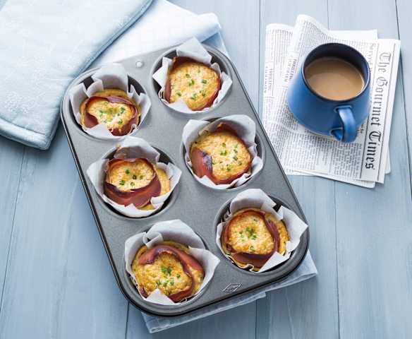 Prosciutto and basil egg cups Prosciutto and basil egg cups