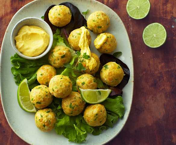 Polpette di ceci con maionese al curry (Bimby Friend)