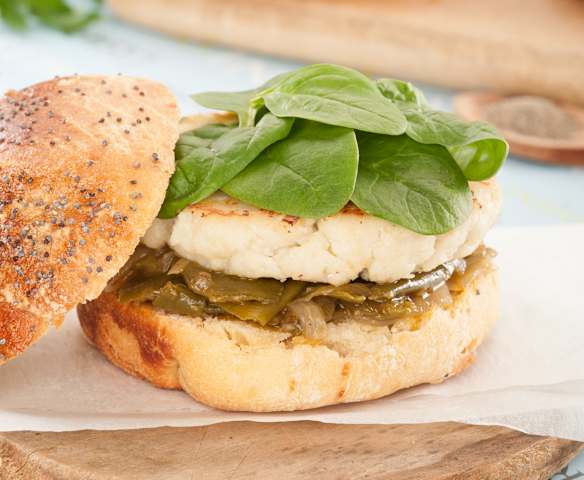 Hamburguesa de merluza y gambón