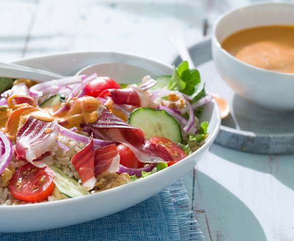 Ensalada de arroz con aliño de gazpacho Ensalada de arroz con aliño de gazpacho