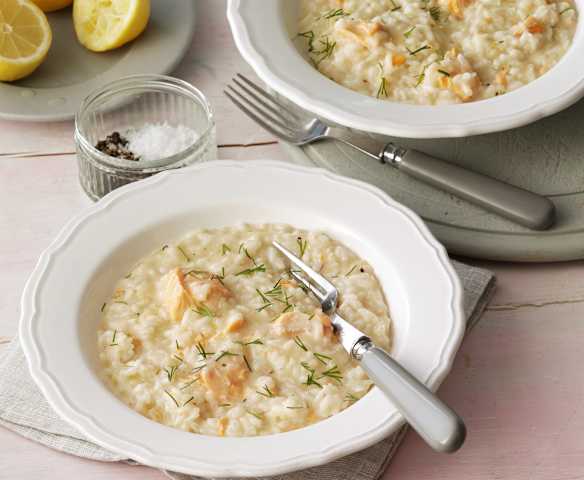 Salmon and fennel risotto
