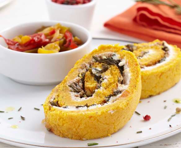 Roulé aux carottes, oseille et fromage frais