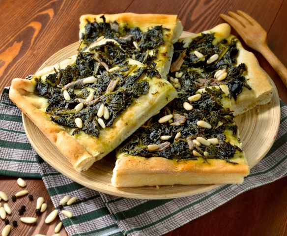 Focaccia aux fanes de navet