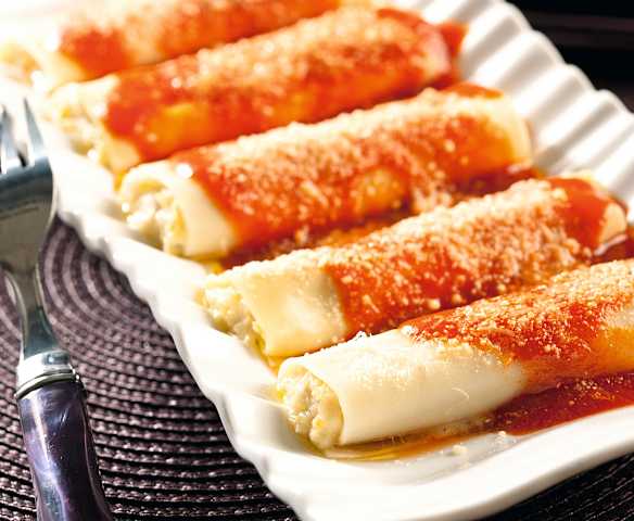 Canelones de verdura y mascarpone