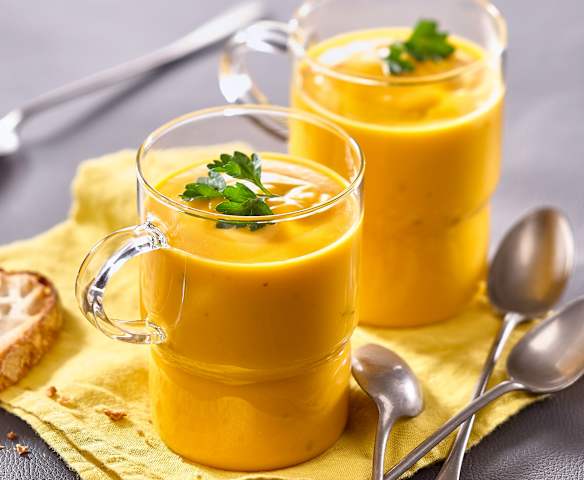 Velouté de potiron au fromage ail et fines herbes Velouté de potiron au fromage ail et fines herbes