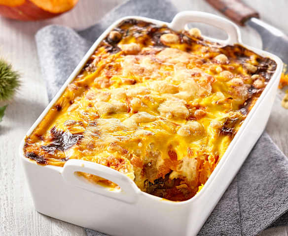 Gratin di zucca e castagne