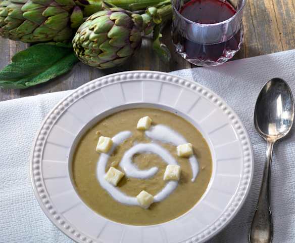 Vellutata di carciofi e taleggio