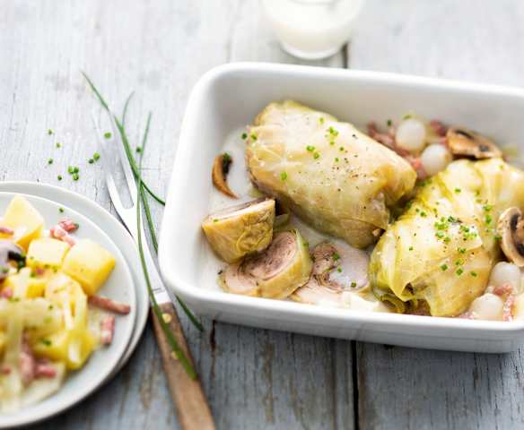 Roulé de pintade au chou