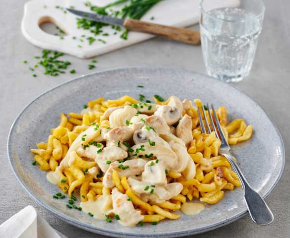 Turkey pasta in a creamy mushroom sauce Turkey pasta in a creamy mushroom sauce