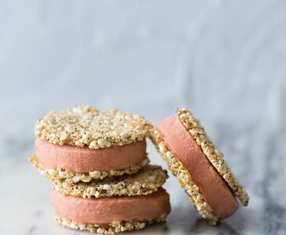 Watermelon and raspberry ice cream sandwiches Watermelon and raspberry ice cream sandwiches