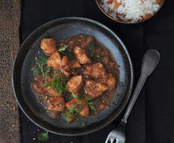 Poulet au gingembre et aux oignons