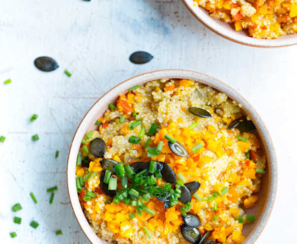 Quinotto de potimarron et graines de courge