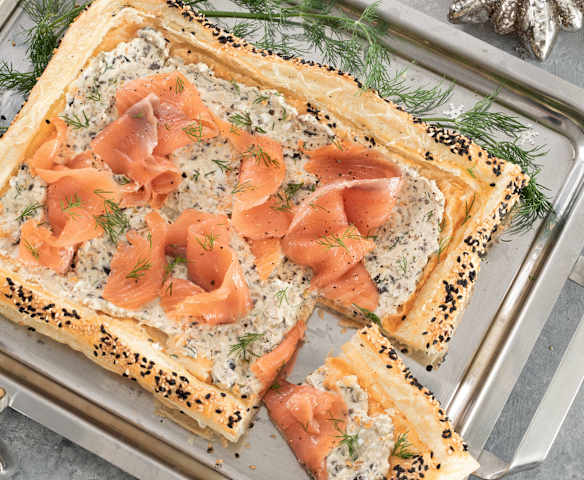 Galette crujiente de salmón y queso