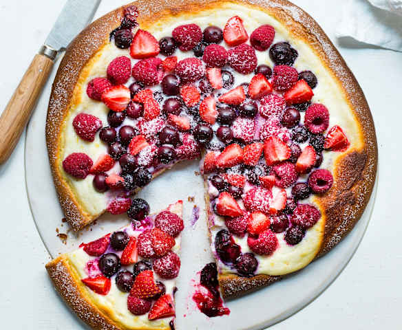 Tarte briochée ricotta et fruits rouges