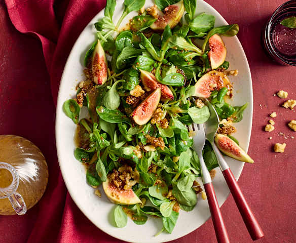Feldsalat mit Kaffee-Feigen-Dressing Feldsalat mit Kaffee-Feigen-Dressing