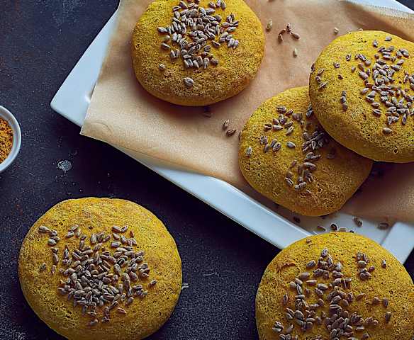 Pagnotte alla curcuma e semi di girasole