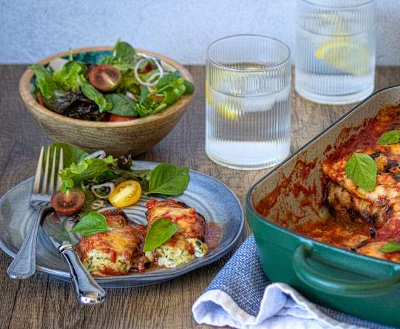 Eggplant and ricotta involtini