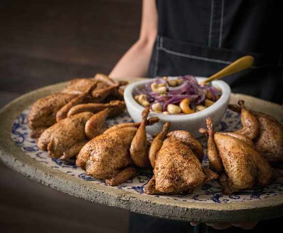 Smoked Indian-spiced quail