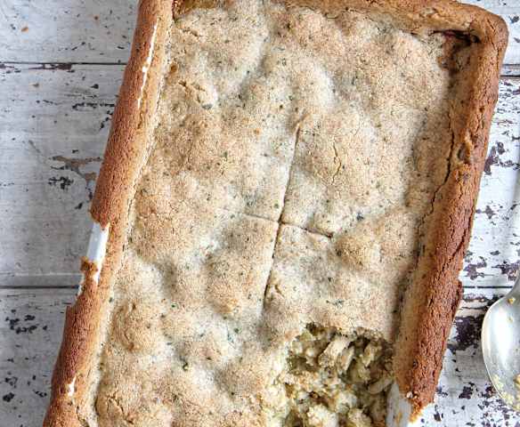 Pastel de pollo y puerro