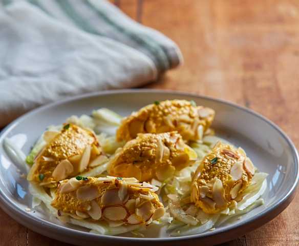 Quenelle salate di carote e mandorle