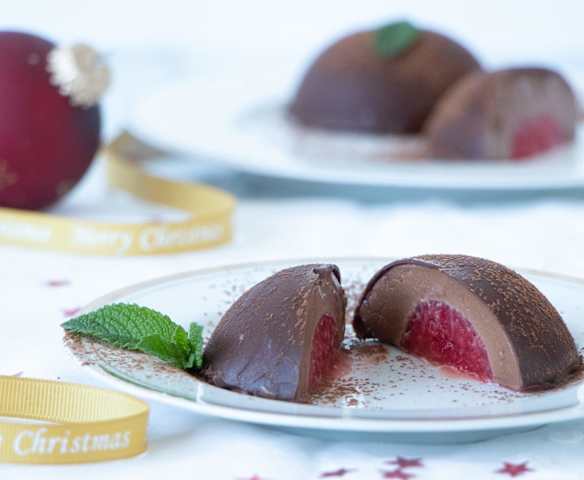 Chocolate and strawberry domes